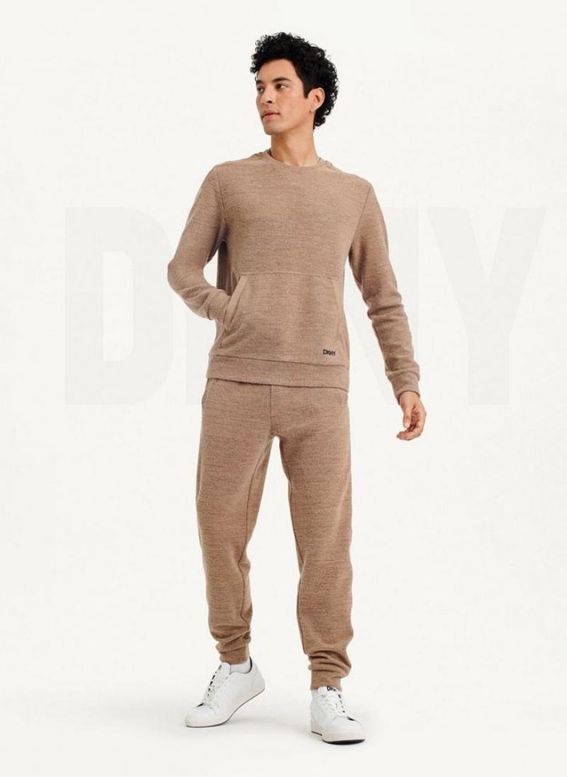 DKNY Lounge Crew Neck Sweatshirts Herren Braun | Austria_D1404