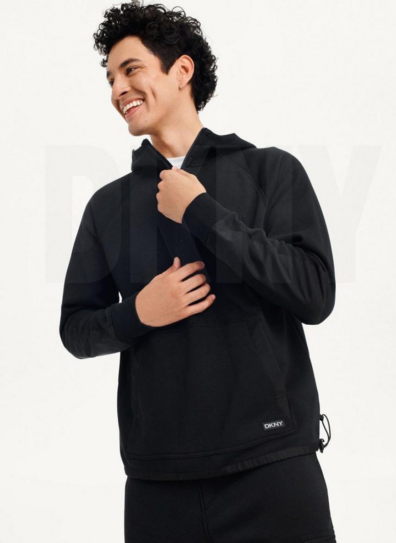 DKNY Lounge Half Zip Hoodies Herren Schwarz | Austria_D0936