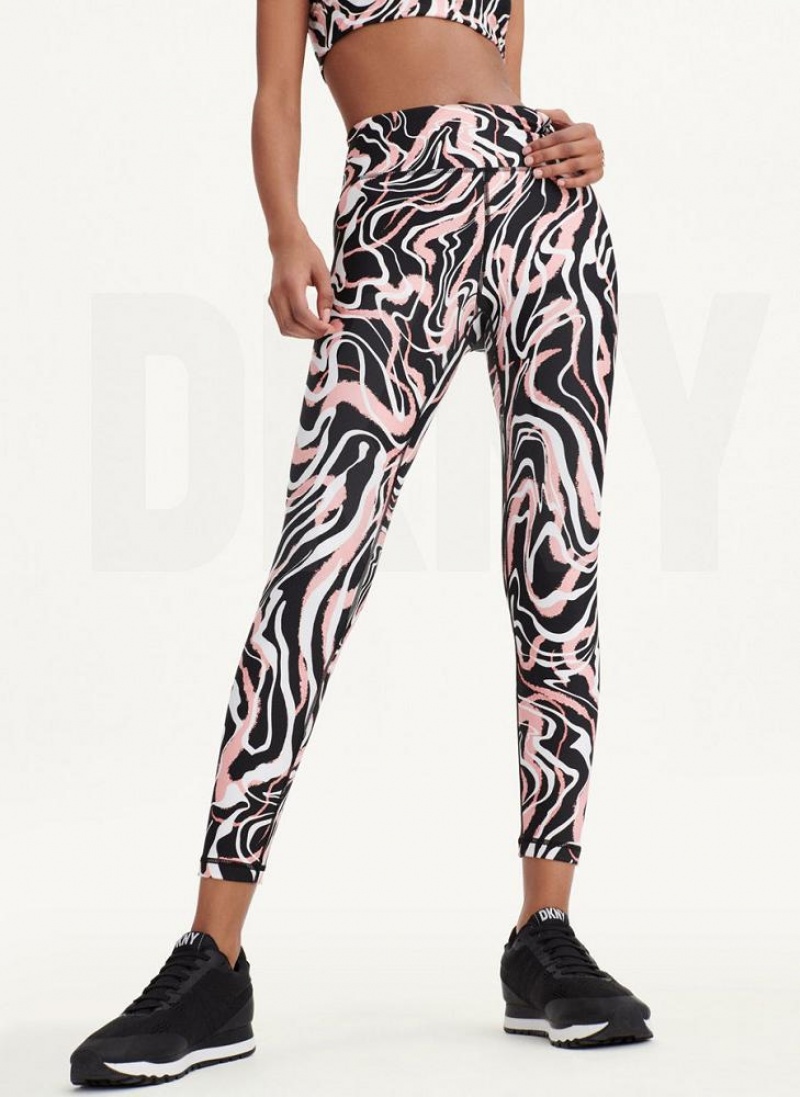 DKNY Marble Swirl Print High Taille Leggings Damen Rosa | Austria_D0345