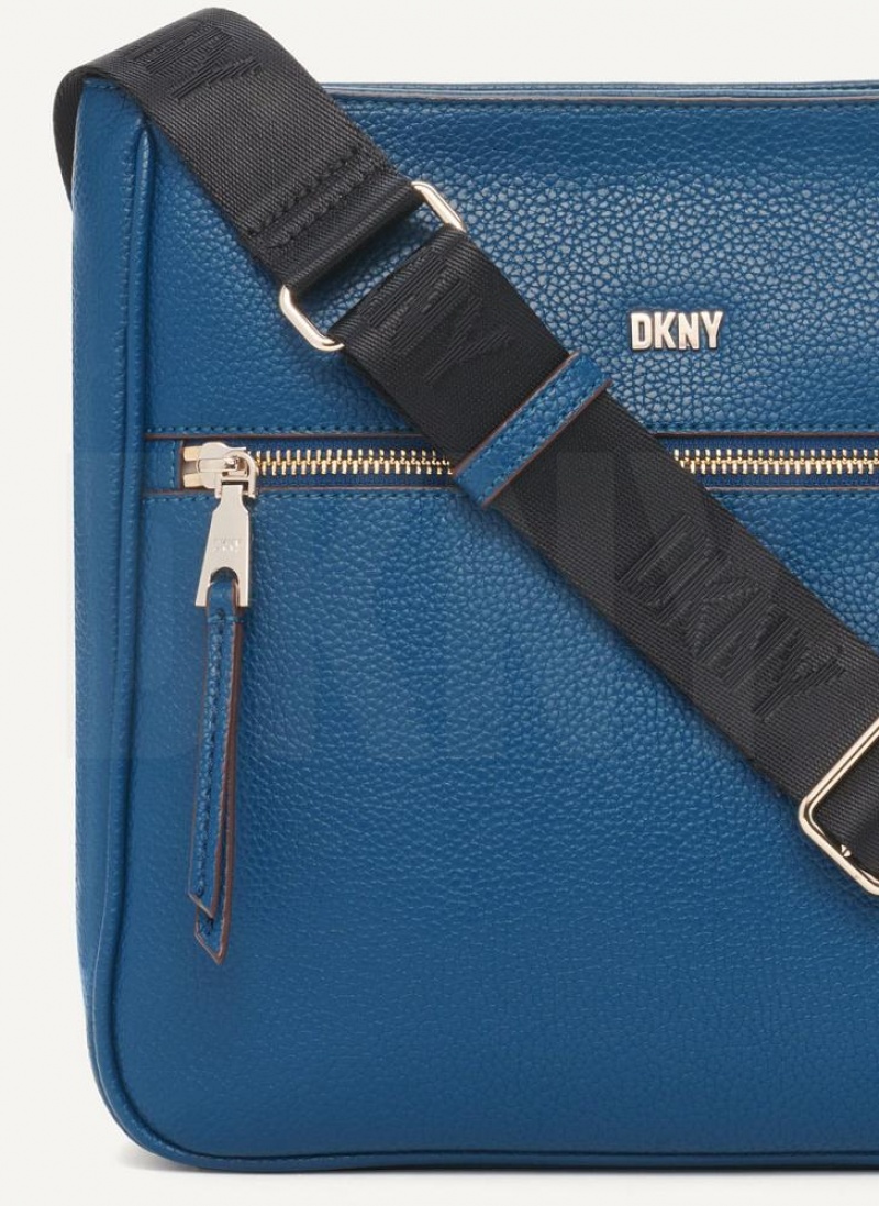 DKNY Maxine Messenger Umhängetasche Damen Blau | Austria_D1368