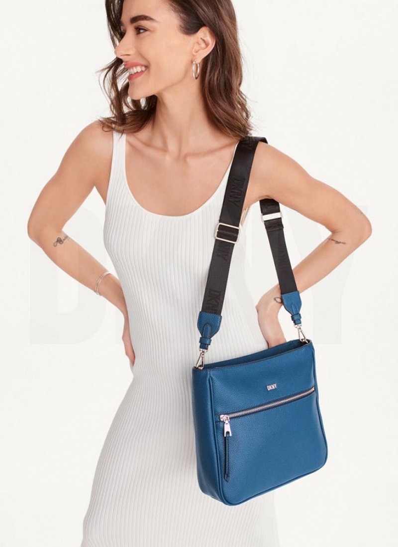 DKNY Maxine Messenger Umhängetasche Damen Blau | Austria_D1368