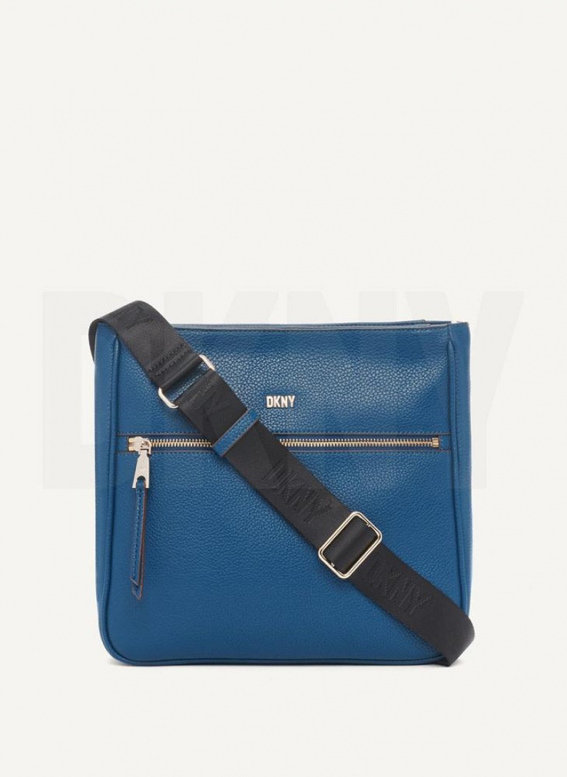 DKNY Maxine Messenger Umhängetasche Damen Blau | Austria_D1368