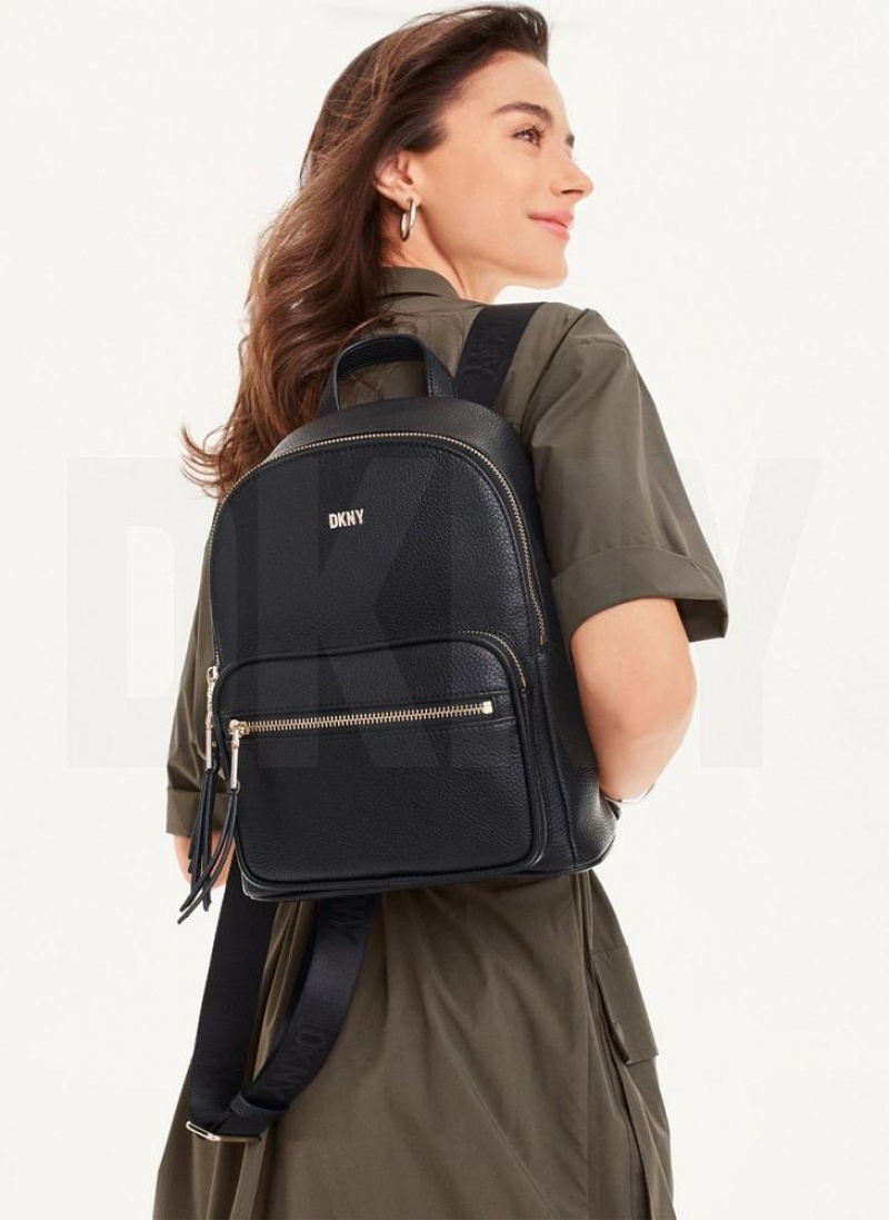 DKNY Maxine Rucksack Damen Schwarz Gold | Austria_D0372