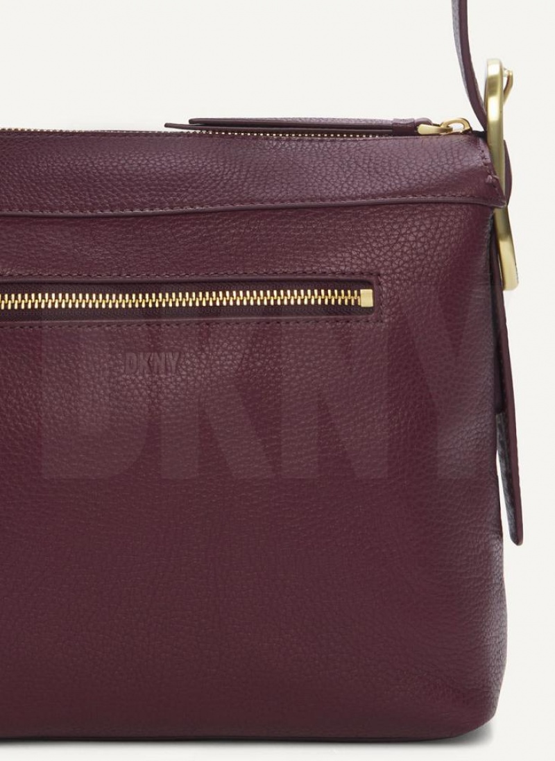 DKNY Medium Schnallen Umhängetasche Damen Bordeaux | Austria_D0216