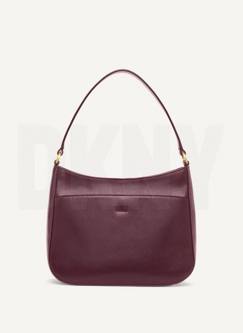 DKNY Medium Schultertasche Damen Bordeaux | Austria_D1409