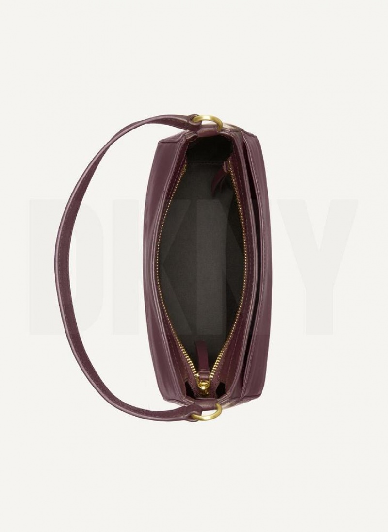 DKNY Medium Schultertasche Damen Bordeaux | Austria_D1409