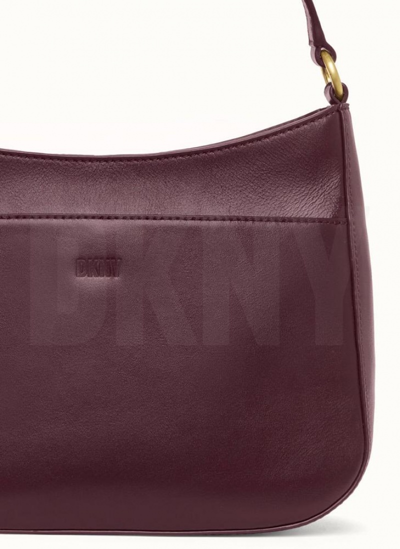 DKNY Medium Schultertasche Damen Bordeaux | Austria_D1409