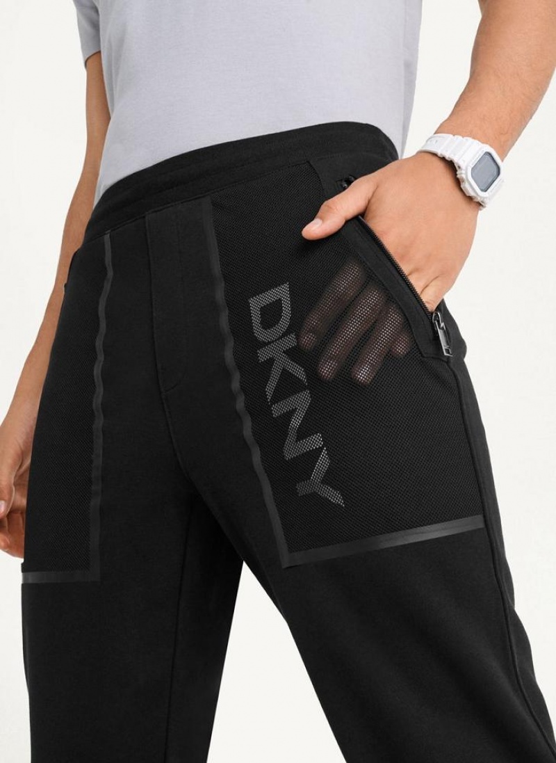 DKNY Mesh Pocket Logo Hose Herren Schwarz | Austria_D1578