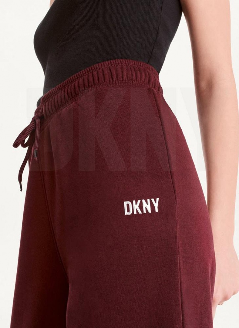 DKNY Metallic Logo Everyday Jogginghose Damen Bordeaux | Austria_D0192