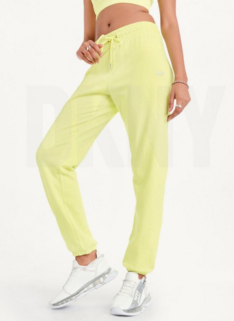 DKNY Metallic Logo Jogginghose Damen Hellgrün | Austria_D0956