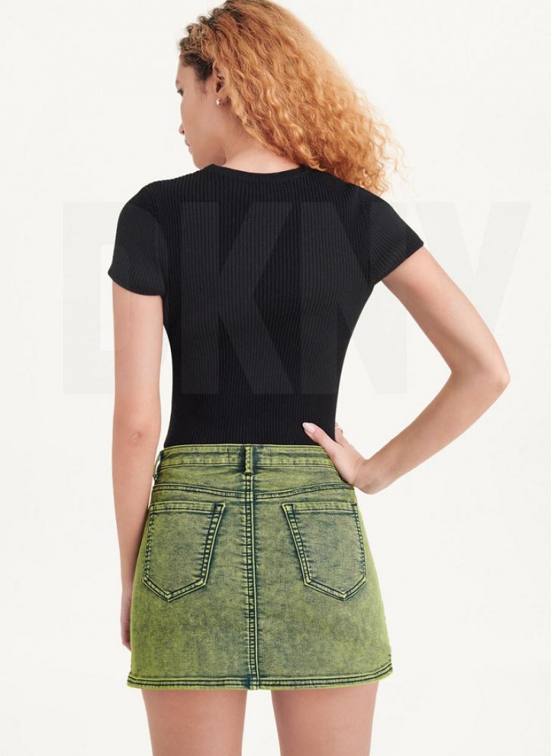 DKNY Micro Mini Denim Röcke Damen Grün | Austria_D0661