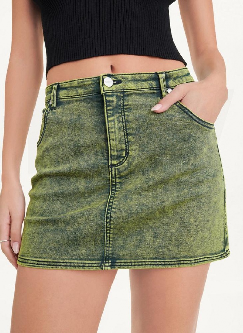 DKNY Micro Mini Denim Röcke Damen Grün | Austria_D0661