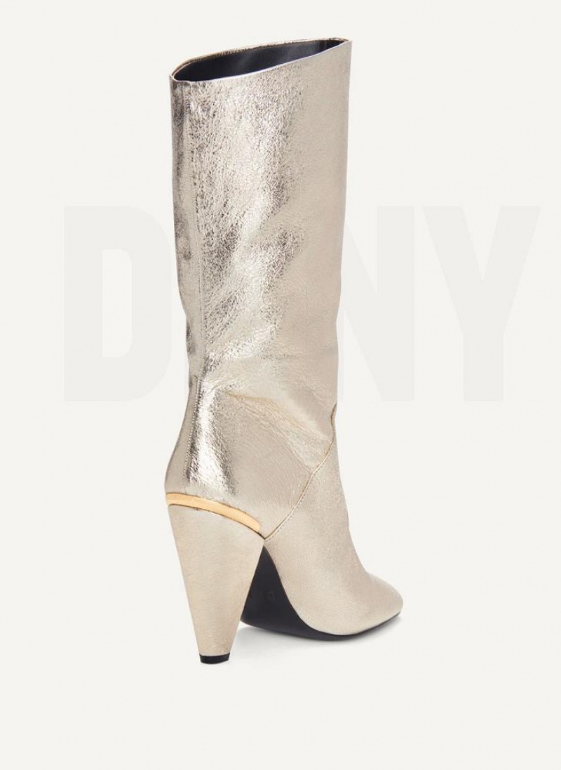 DKNY Mid Slouchy Stiefel Damen Gold | Austria_D1787