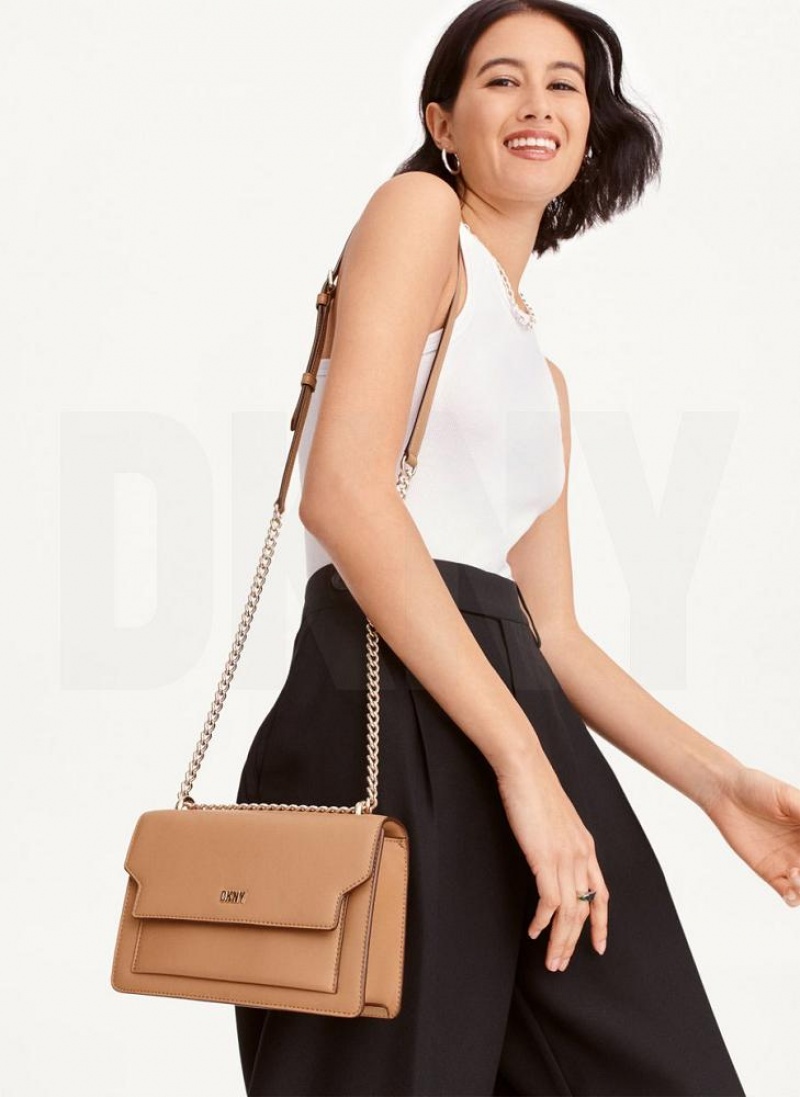 DKNY Millie Schultertasche Damen Braun | Austria_D1488