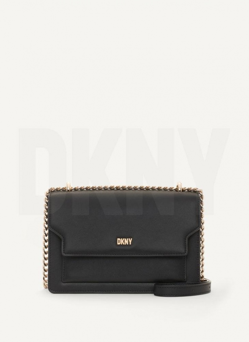 DKNY Millie Schultertasche Damen Schwarz Gold | Austria_D0801