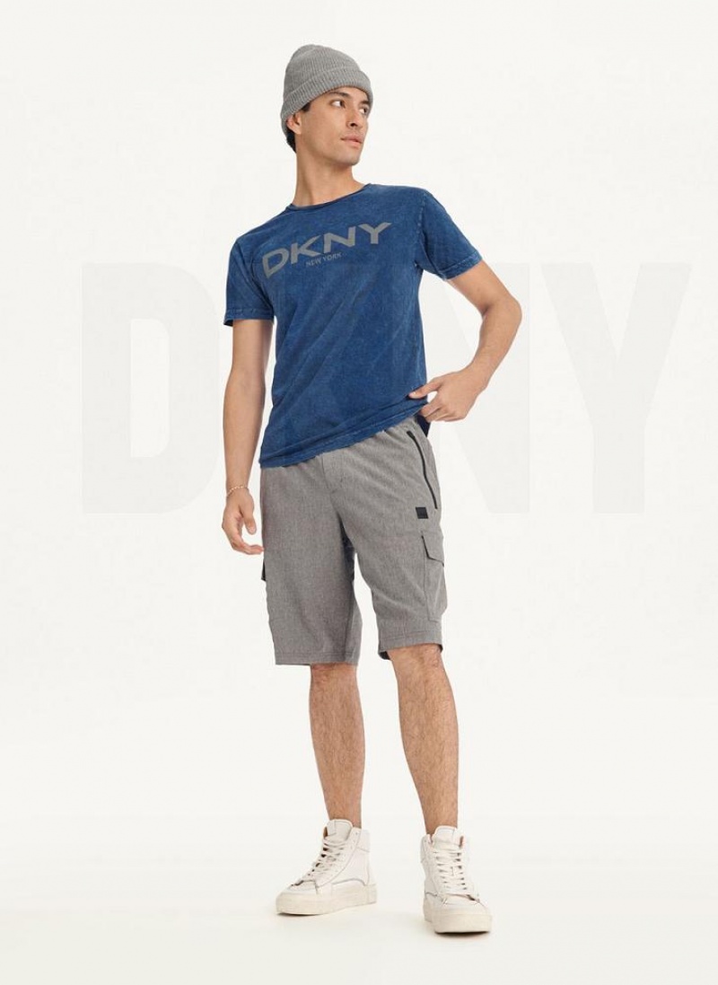 DKNY Mineral Wash T-shirts Herren Dunkelblau | Austria_D1073