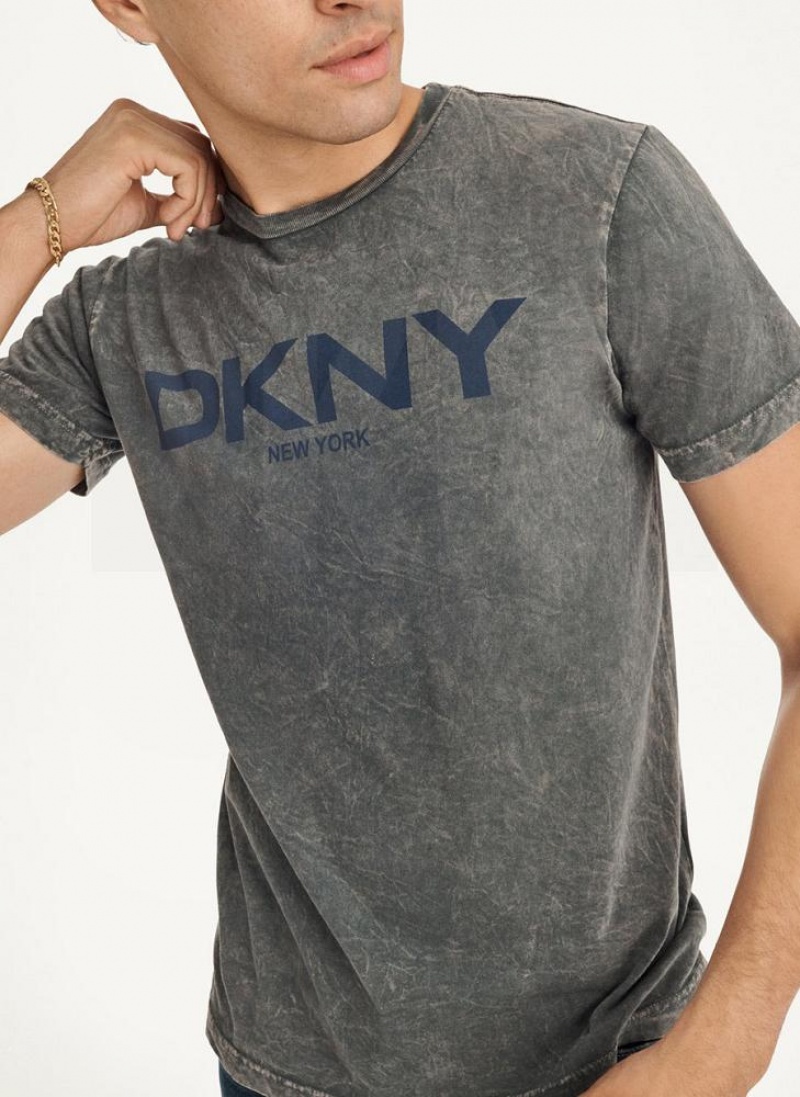 DKNY Mineral Wash T-shirts Herren Grau | Austria_D0376