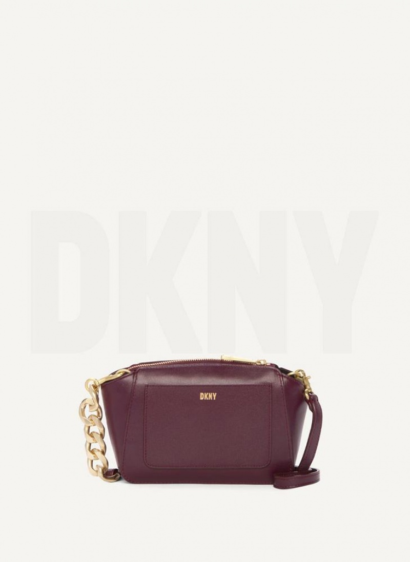 DKNY Mini Dome Umhängetasche Damen Bordeaux | Austria_D1947