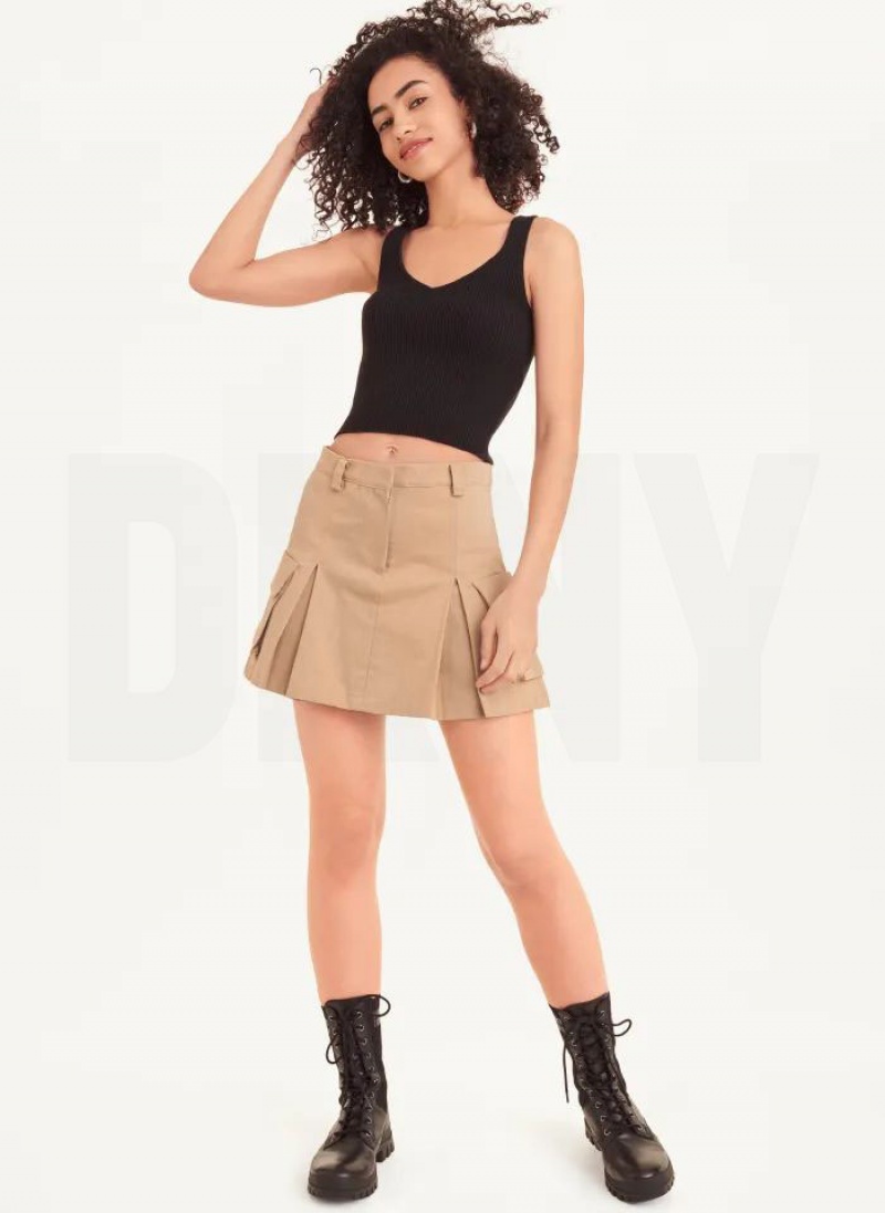 DKNY Mini Röcke Damen Khaki | Austria_D1921