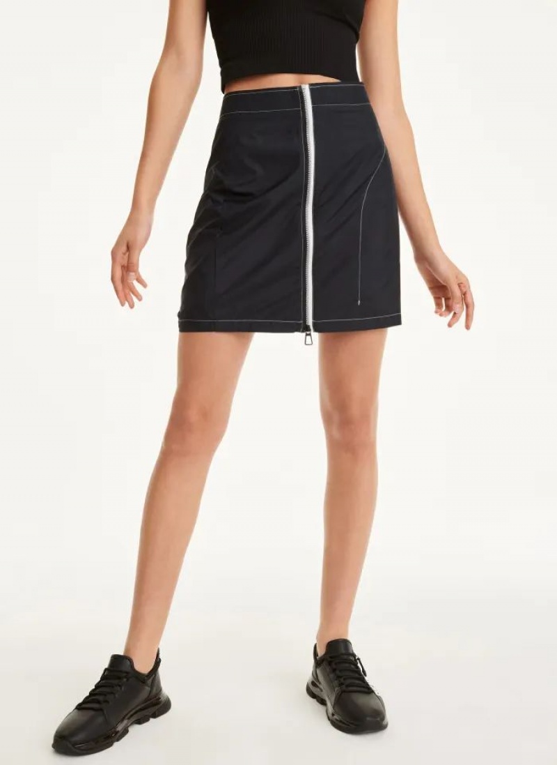 DKNY Mini Rip-Stop With Jersey Lining Röcke Damen Schwarz | Austria_D1705