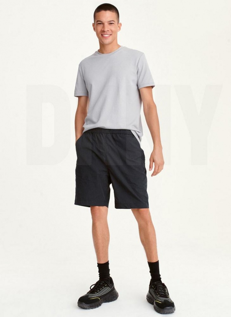 DKNY Mixed Stripe Kurze Hose Herren Dunkelgrau | Austria_D1706