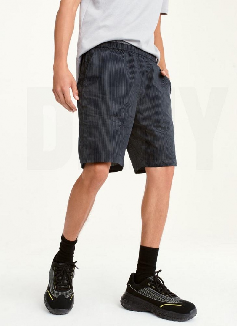 DKNY Mixed Stripe Kurze Hose Herren Dunkelgrau | Austria_D1706