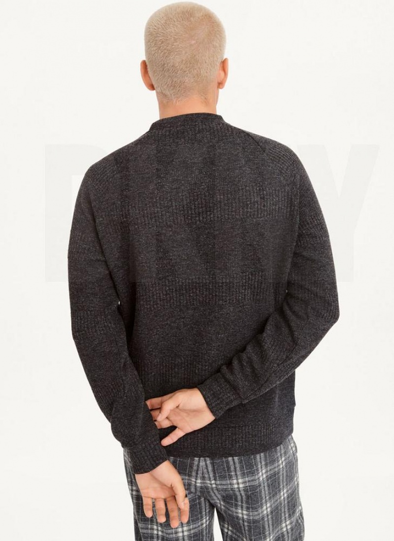 DKNY Mixed Texture Crewneck Pullover Herren Grau | Austria_D1912