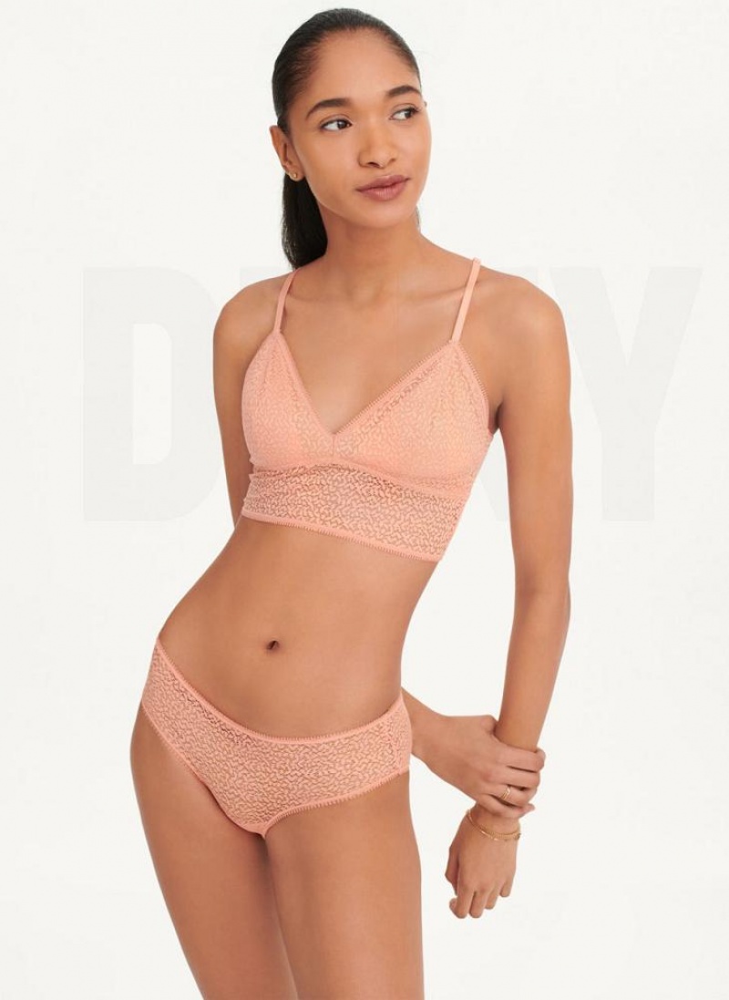 DKNY Modern Spitze Longline Racerback BHs Damen Rosa | Austria_D0877