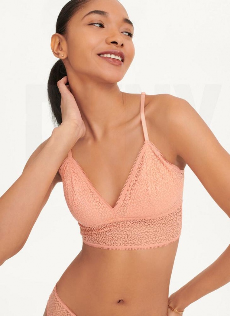 DKNY Modern Spitze Longline Racerback BHs Damen Rosa | Austria_D0877