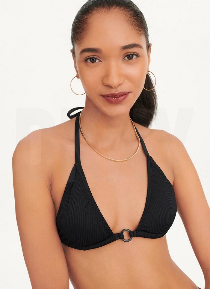 DKNY Multi-Wear Triangle Bikinioberteil Damen Schwarz | Austria_D1556