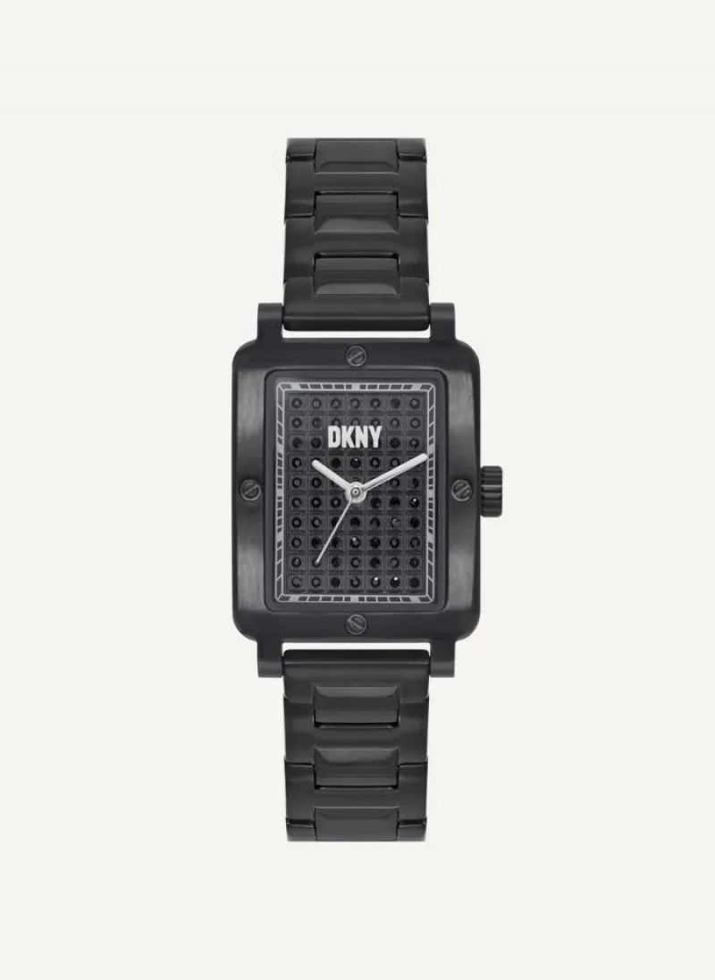 DKNY New Rectangle Plattform Uhren Damen Schwarz | Austria_D1078