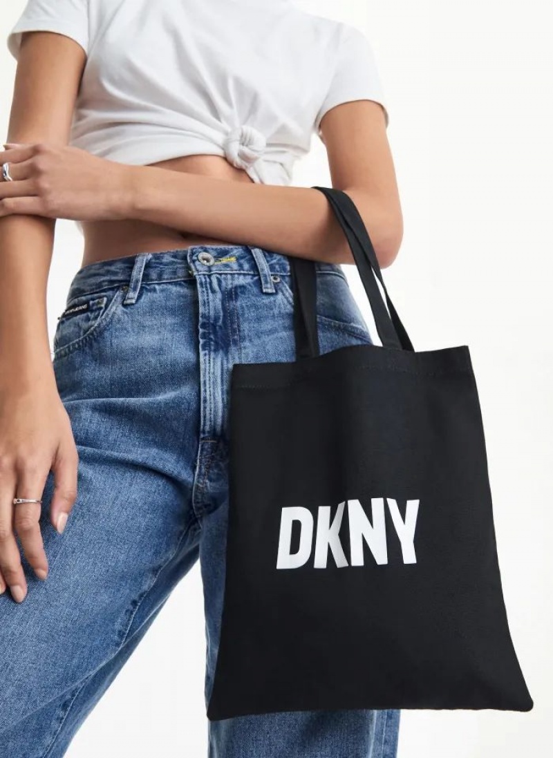 DKNY Noun New York Illustrated Tragetaschen Damen Schwarz | Austria_D0987