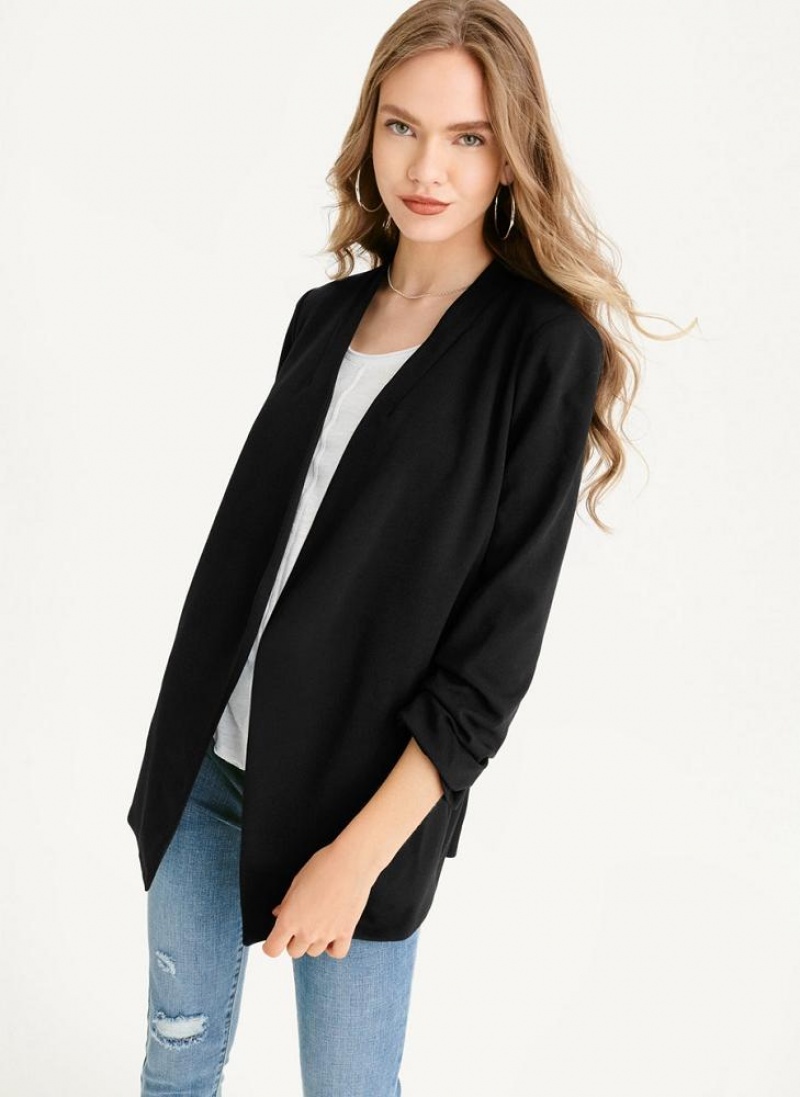 DKNY Open Front Blazer Damen Schwarz | Austria_D1514