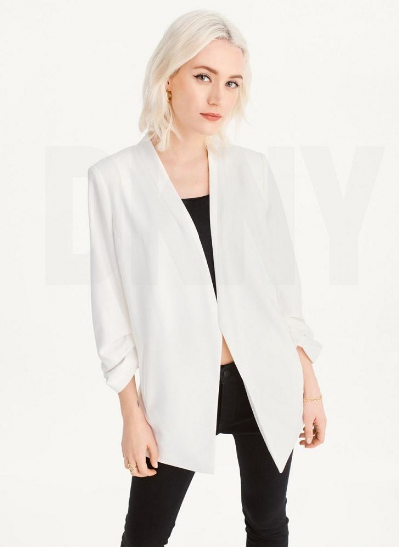 DKNY Open Front Blazer Damen Weiß | Austria_D0889