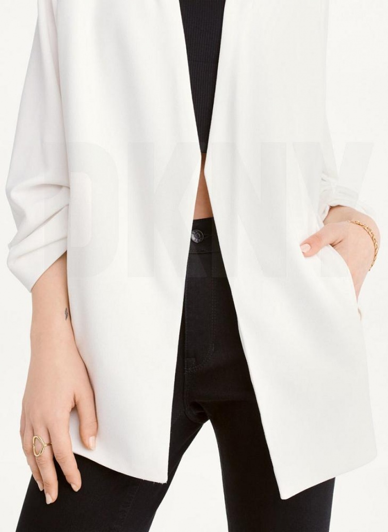 DKNY Open Front Blazer Damen Weiß | Austria_D0889