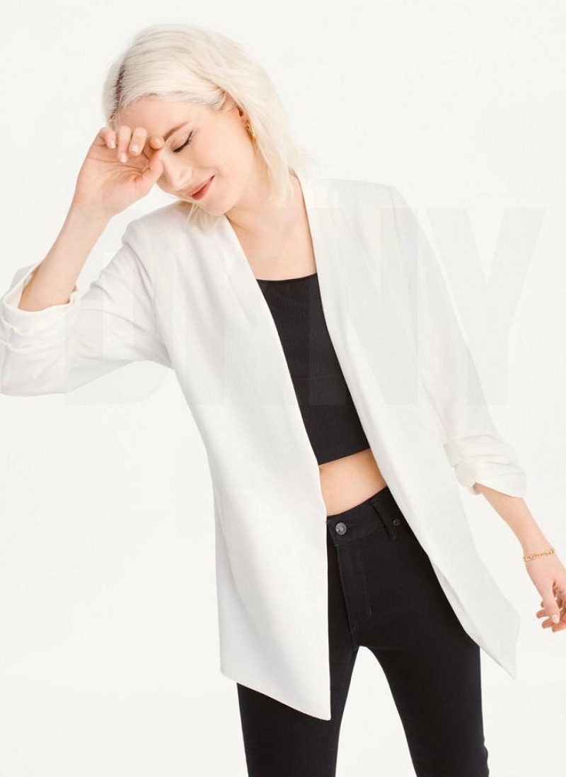 DKNY Open Front Blazer Damen Weiß | Austria_D0889