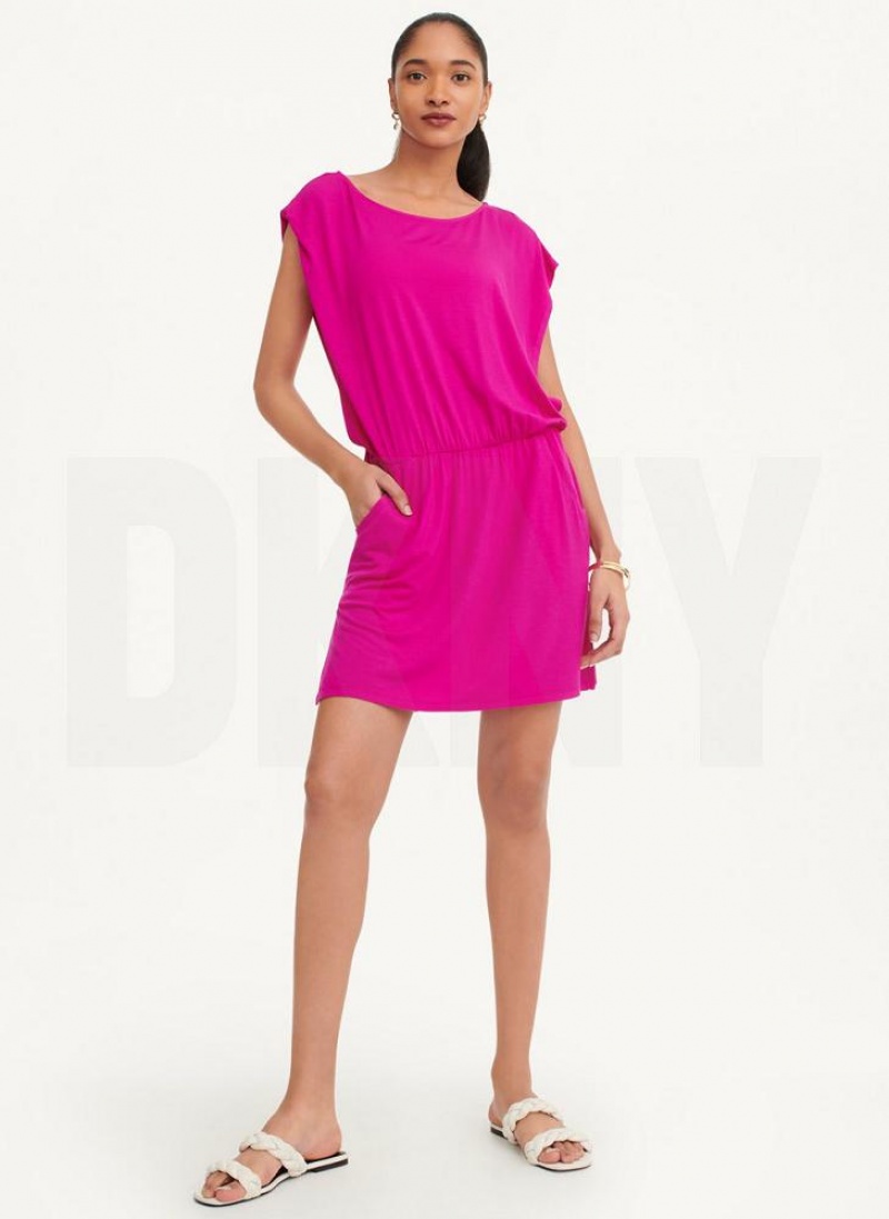 DKNY Open Side Tunic Badeanzüge Damen Lila | Austria_D0594