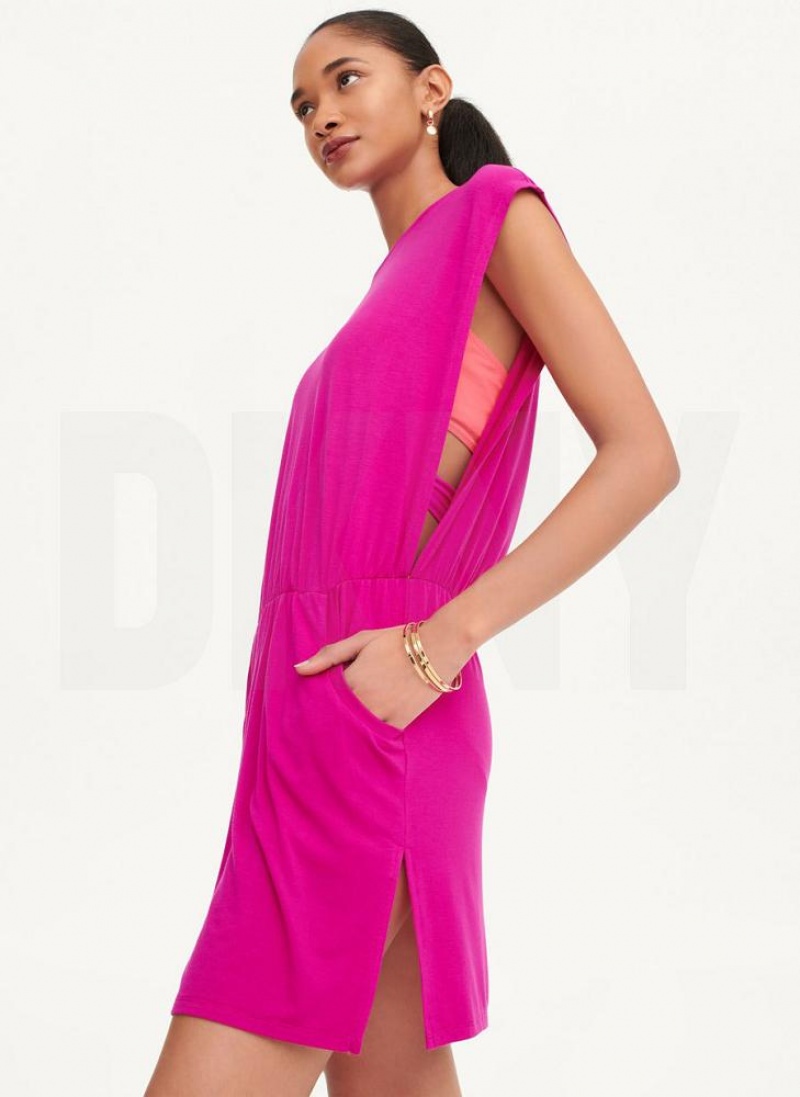 DKNY Open Side Tunic Badeanzüge Damen Lila | Austria_D0594