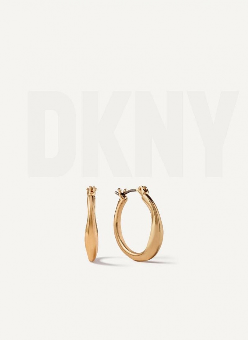 DKNY Organic Hoop Ohrringe Damen Gold | Austria_D0104