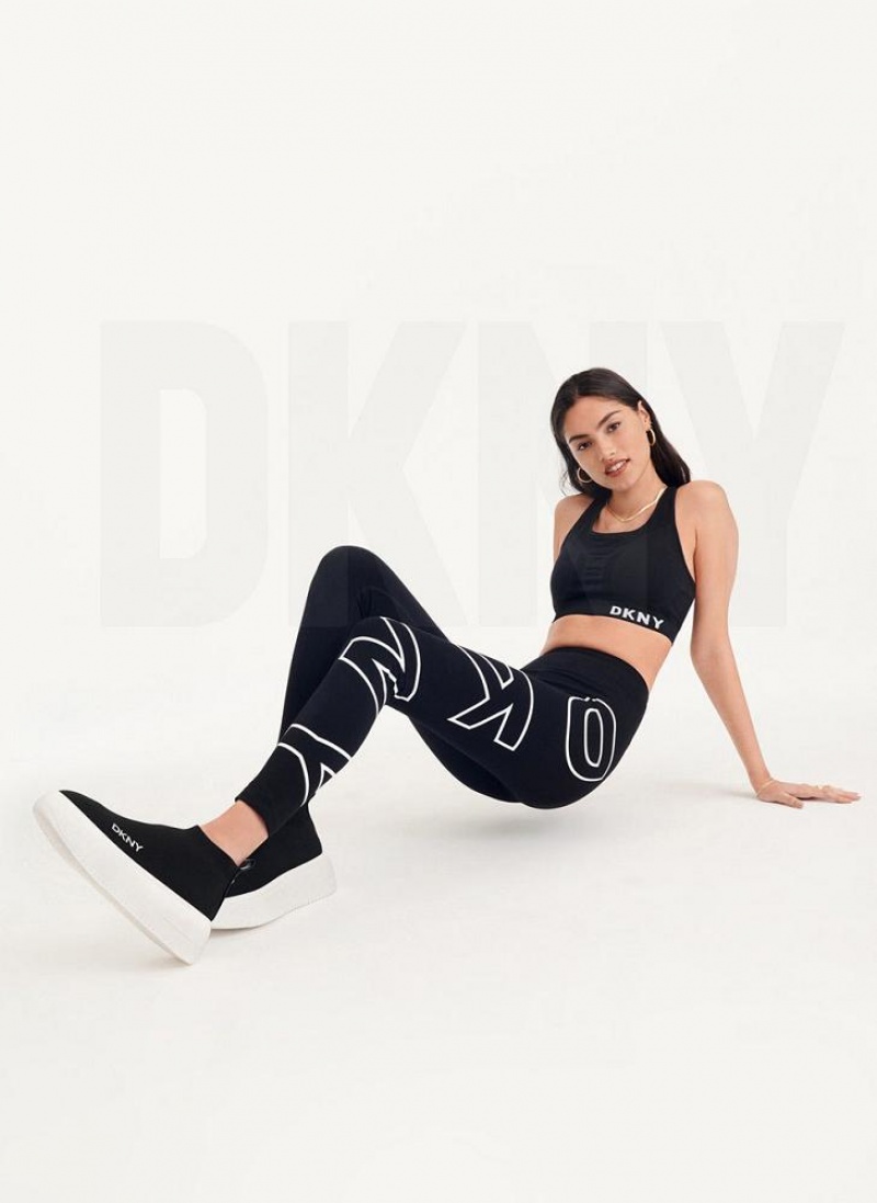 DKNY Outline Logo Leggings Damen Weiß | Austria_D0149