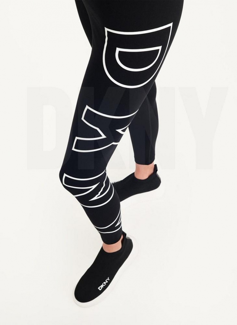 DKNY Outline Logo Leggings Damen Weiß | Austria_D0149