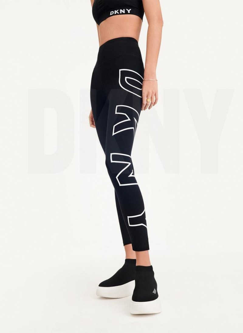 DKNY Outline Logo Leggings Damen Weiß | Austria_D0149