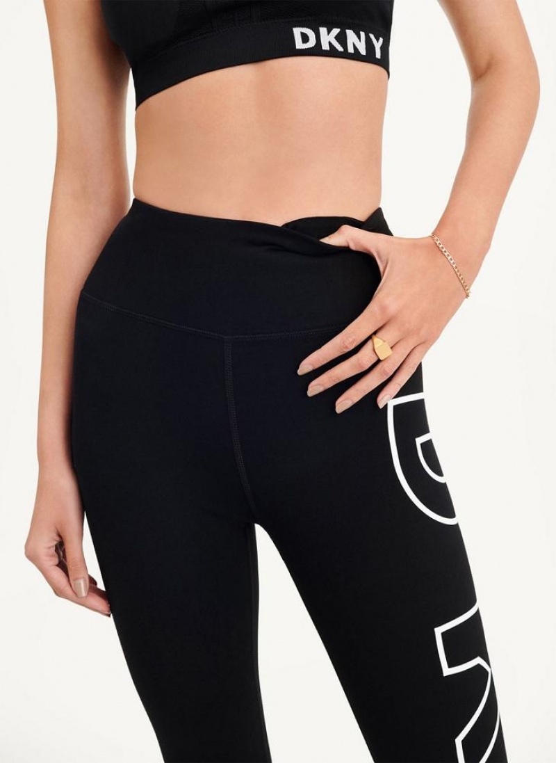 DKNY Outline Logo Leggings Damen Weiß | Austria_D0149