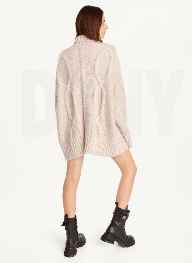 DKNY Oversized Cable Knit Pullover Damen Braun | Austria_D0462