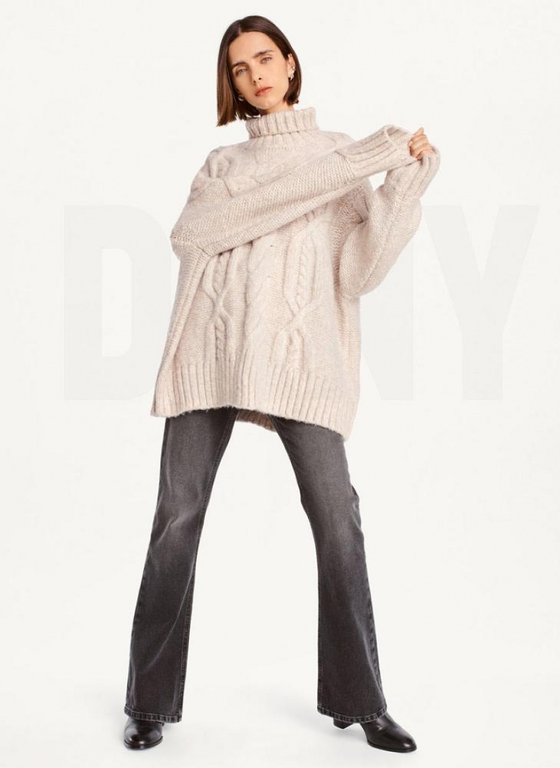 DKNY Oversized Cable Knit Pullover Damen Braun | Austria_D0462