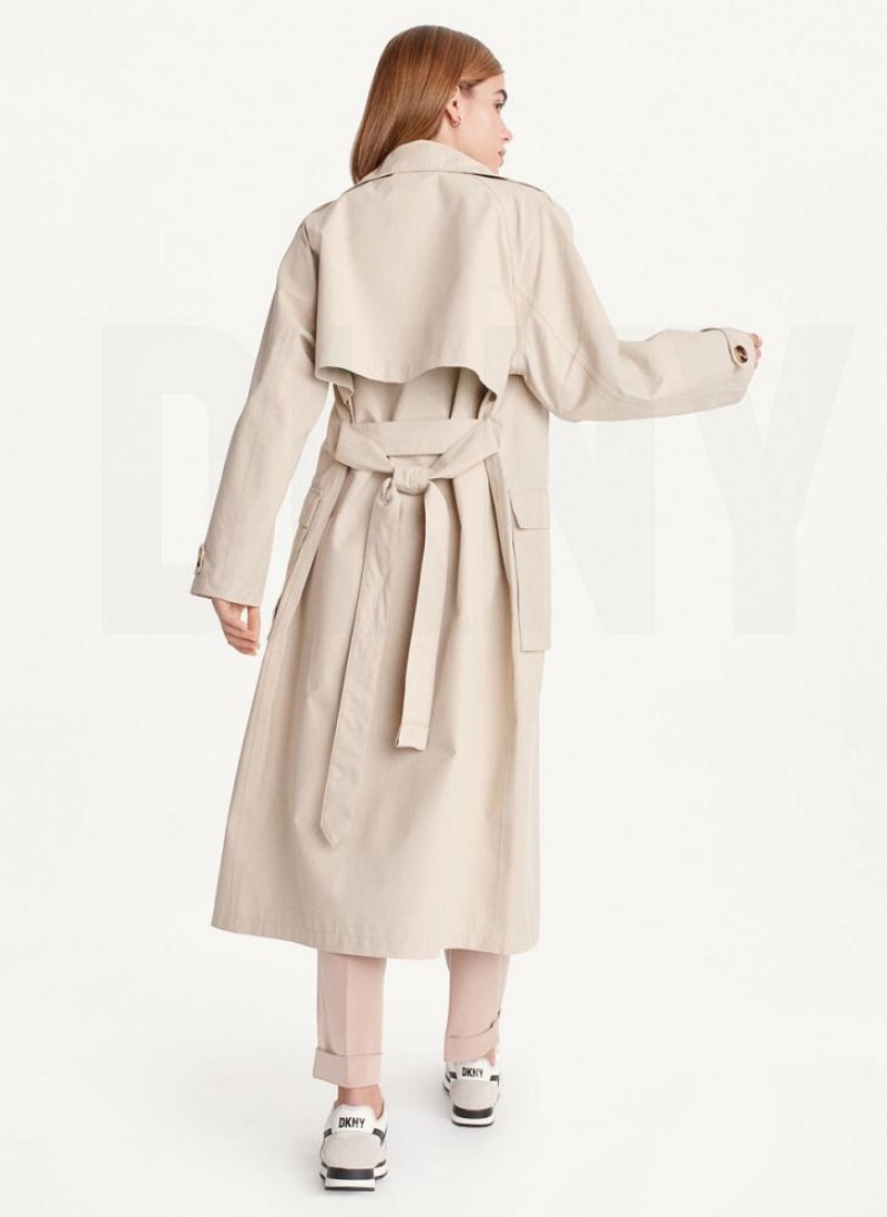 DKNY Oversized Trench With Inner Details Jacken Damen Braun | Austria_D1261