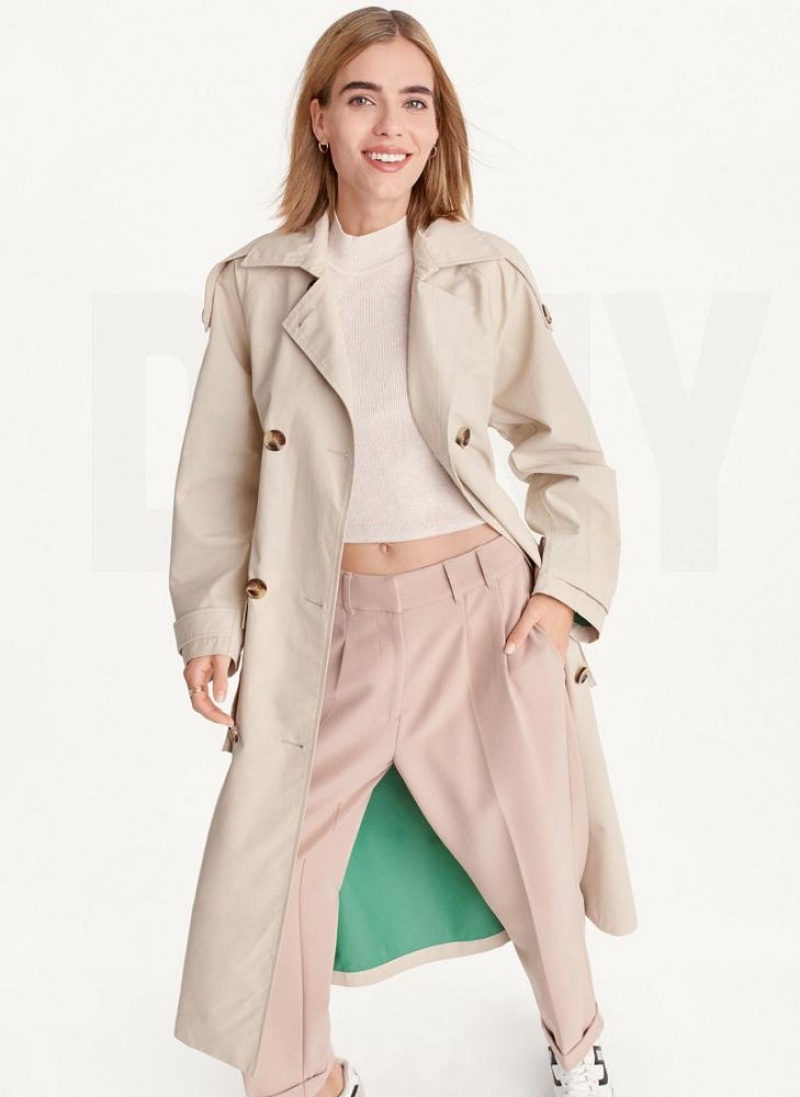 DKNY Oversized Trench With Inner Details Jacken Damen Braun | Austria_D1261