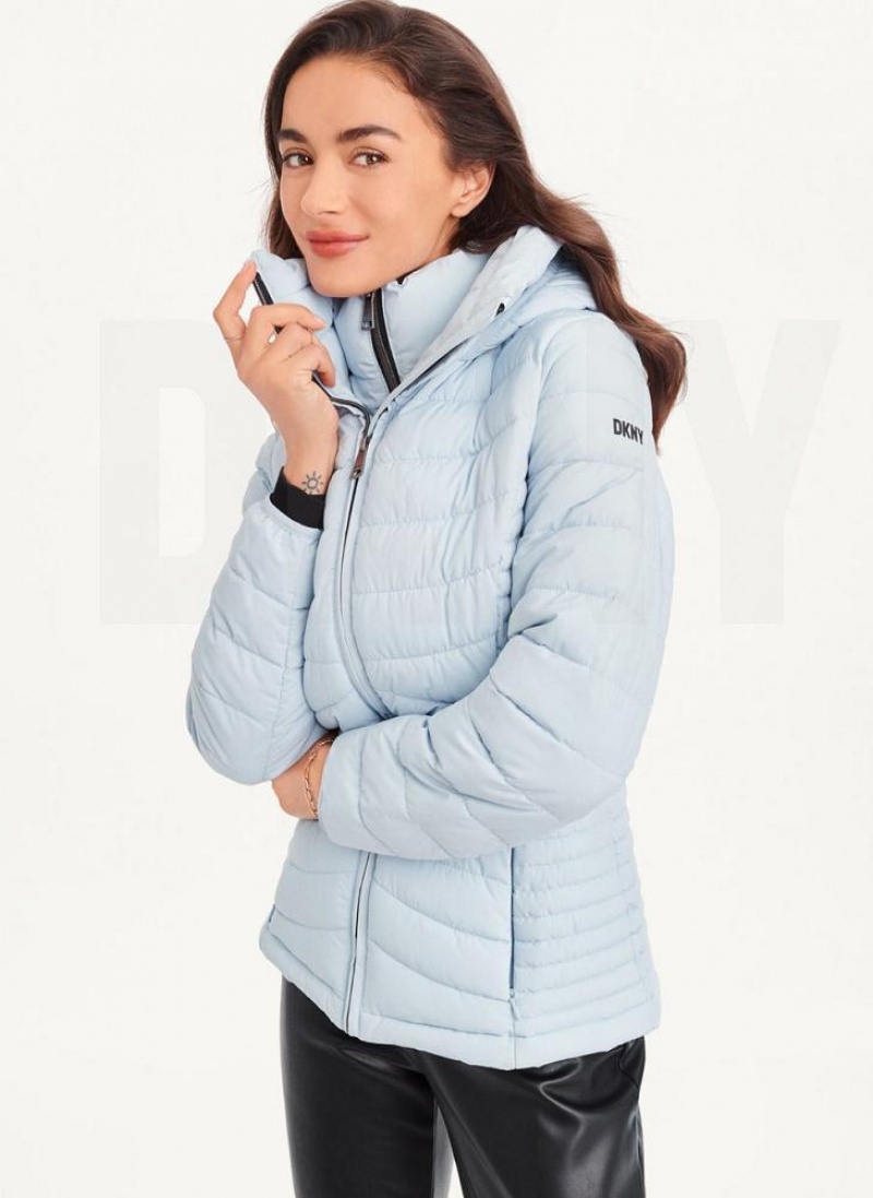 DKNY Packable Mäntel Damen Blau | Austria_D1254