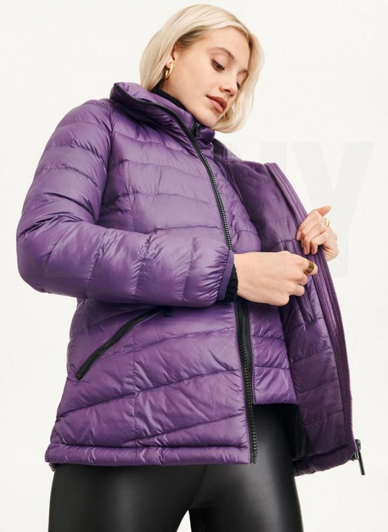 DKNY Packable Pufferjacke Damen Lila | Austria_D0336