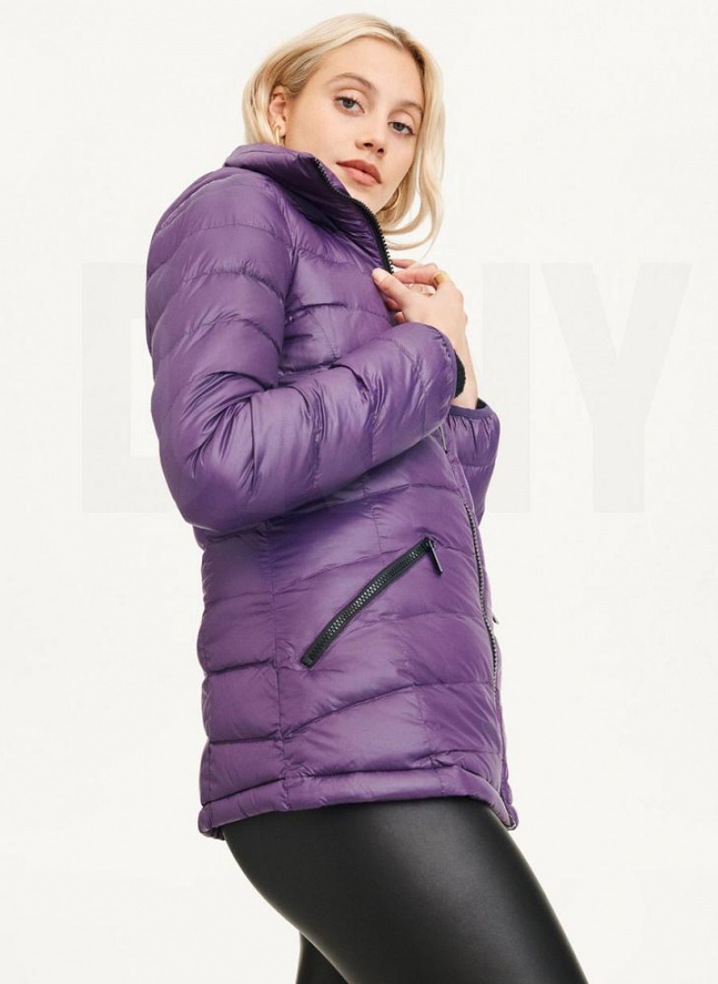 DKNY Packable Pufferjacke Damen Lila | Austria_D0336